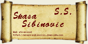 Spasa Sibinović vizit kartica